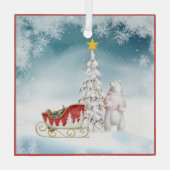 Polar Bear and Sleigh Glass Weihnachtsschmuck (Rückseite)
