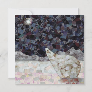 Polar Bear and Star Square Christmas Card, Blank Feiertagskarte