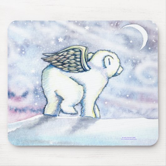 Polar Bear Angel Cub Mousepad von Molly Harrison (Vorne)