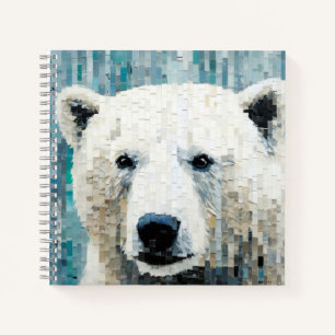 Polar Bear Animal Art Deco Paint Mosaic Notizblock
