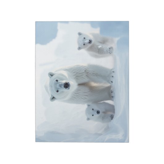 Polar Bear Animal Family Wandering Notizblock (Rotiert)