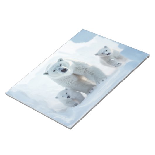 Polar Bear Animal Family Wandering Notizblock (angewinkelt)