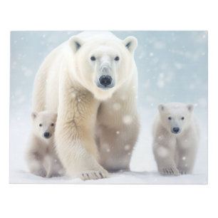 Polar Bear Animal Family Wandering Notizblock