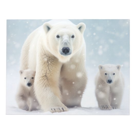 Polar Bear Animal Family Wandering Notizblock (Vorderseite)