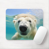 Polar Bear Animal Fun Natlaying Mousepad (Mit Mouse)