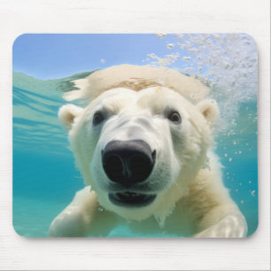 Polar Bear Animal Fun Natlaying Mousepad
