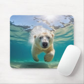 Polar Bear Animal Fun Natlaying Mousepad (Mit Mouse)
