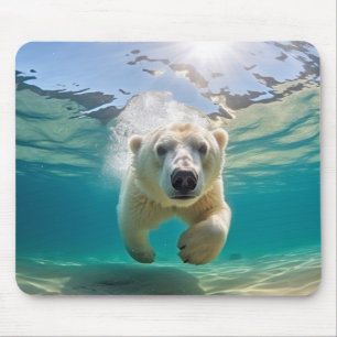 Polar Bear Animal Fun Natlaying Mousepad