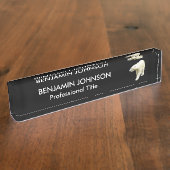 Polar Bear Animal in Black Namensplakette (Seite)