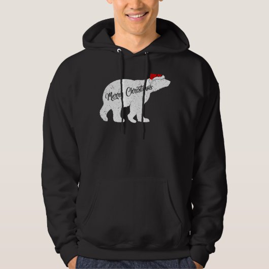Polar Bear Animal Lover Xmas Weihnachtsmannmütze P Hoodie (Vorderseite)