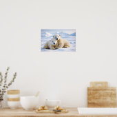 Polar Bear Animal Nature Wildlife Zuneigung Gekümm Poster (Küche)