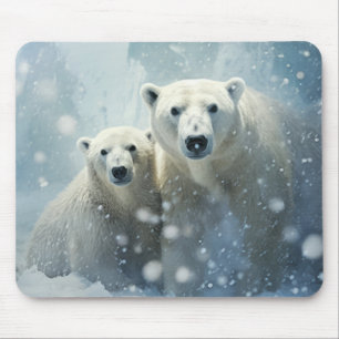 Polar Bear Animal Wildlife Wilderness Kunst Mousepad
