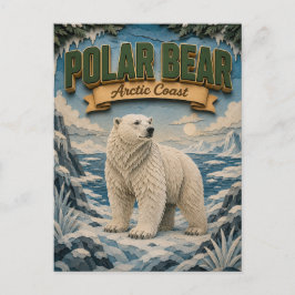 Polar Bear Arctic Coast POPCUT Postkarte