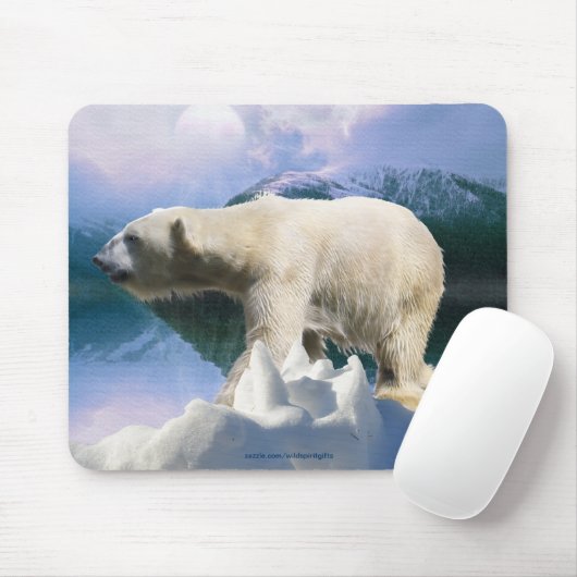 Polar Bear & Arctic Tundra Wildlife Supporter Gesc Mousepad (Mit Mouse)