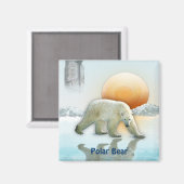 Polar Bear Arctic Wildlife Art Magnet (Vorderseite/Rückseite)