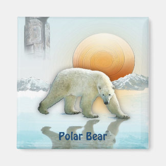 Polar Bear Arctic Wildlife Art Magnet