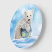 Polar Bear Arctic World Clock Große Wanduhr (Winkel)