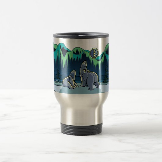 Polar Bear Art Bear Travel Mug Polar Bear Cup Reisebecher (Mittel)