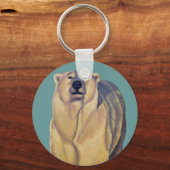 Polar Bear Art Key Chain Canadian Wildlife Geschen Schlüsselanhänger (Vorderseite)