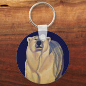 Polar Bear Art Key Chain Canadian Wildlife Geschen Schlüsselanhänger (Vorderseite)
