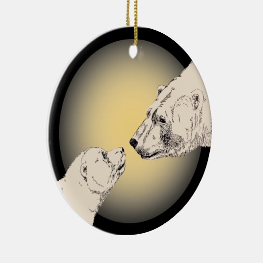Polar Bear Art Ornament Bear Keepake Bärengeschenk (Rechts)