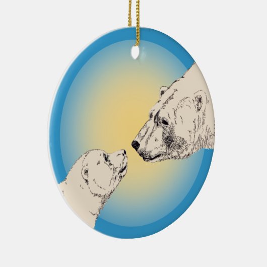 Polar Bear Art Ornament Bear Keepake Bärengeschenk (Rechts)