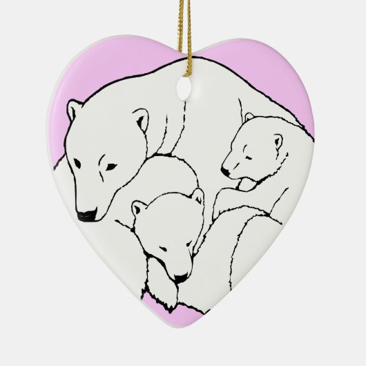 Polar Bear Art Ornament Mother Bear Baby Bear Gesc (Rechts)