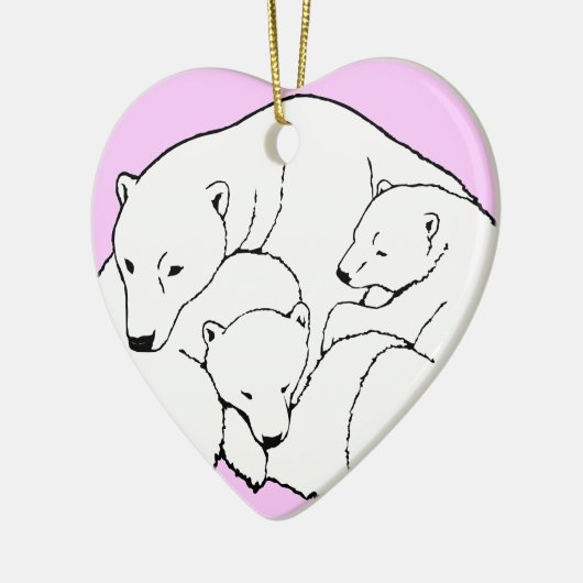 Polar Bear Art Ornament Mother Bear Baby Bear Gesc (Links)