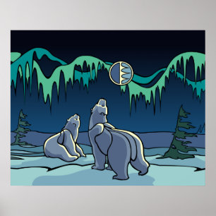 Polar Bear Art Poster Print First Nation Wildlife