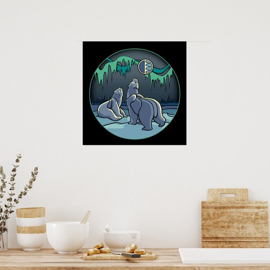 Polar Bear Art Poster Print First Nation Wildlife (Küche)