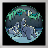 Polar Bear Art Poster Print First Nation Wildlife (Vorne)