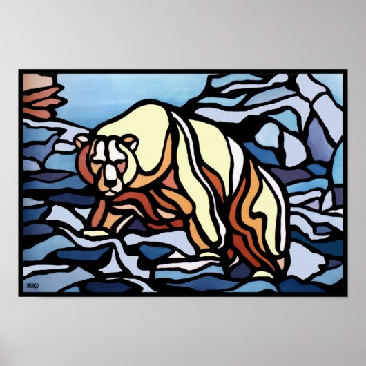 Polar Bear Art Poster Print First Nation Wildlife (Vorne)