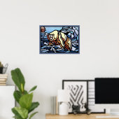 Polar Bear Art Print First Nation Wildlife Poster (Heimbüro)