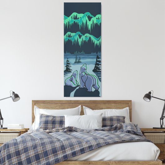 Polar Bear Art Print Leinwanddruck (Insitu (Schlafzimmer))