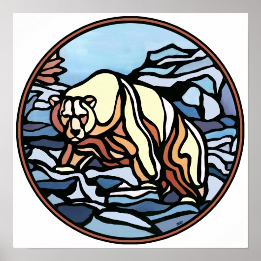 Polar Bear Art Print Tribal Wildlife Wohngestaltun Poster (Vorne)