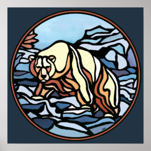 Polar Bear Art Print Tribal Wildlife Wohngestaltun Poster