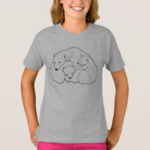 Polar Bear Art T - Shirt Kid's Baby Bear Shirts
