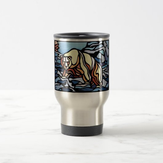 Polar Bear Art Travel Mug Native Art Bear Cup Reisebecher (Mittel)