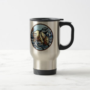 Polar Bear Art Travel Mug Native Art Bear Cup Reisebecher