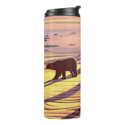 Polar Bear Art Tumbler Tasse Sonnenaufgang Bären T (Nach links gedreht)