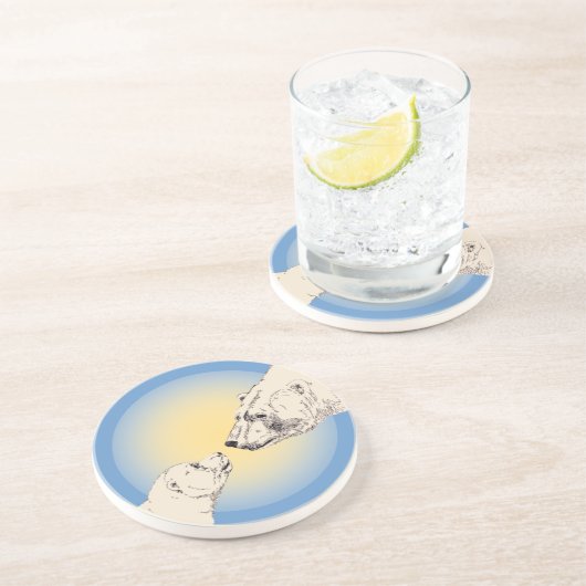 Polar Bear Art Untersetzer Bear & Cub Untersetzer (Seite)