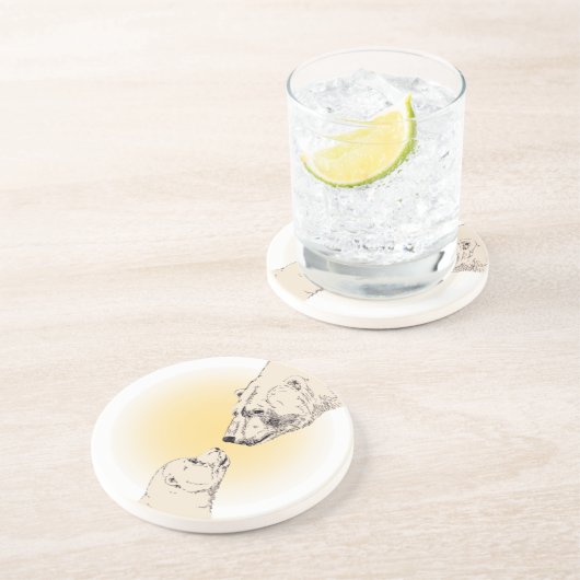 Polar Bear Art Untersetzer Bear & Cub Untersetzer (Seite)