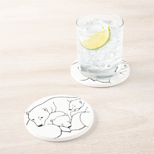 Polar Bear Art Untersetzer Bear & Cub Untersetzer (Seite)