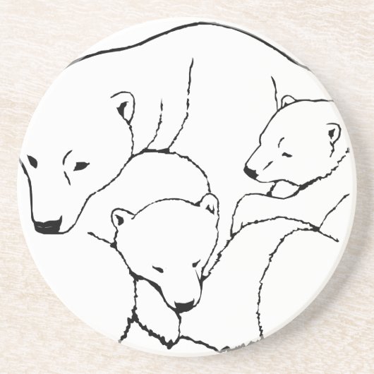 Polar Bear Art Untersetzer Bear & Cub Untersetzer (Vorne)