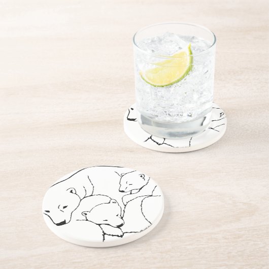 Polar Bear Art Untersetzer Bear & Cub Untersetzer (Seite)