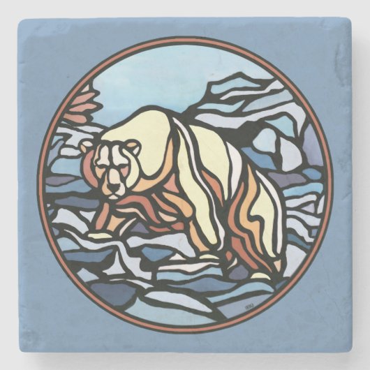 Polar Bear Art Untersetzer Native Art Bear Unterse (Vorderseite)