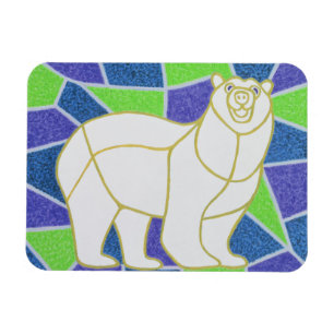 Polar Bear auf festem Glas Magnet