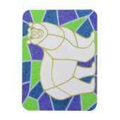 Polar Bear auf festem Glas Magnet (Vertikal)