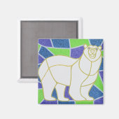 Polar Bear auf festem Glas Magnet (Vorderseite/Rückseite)