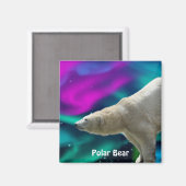 Polar Bear & Aurora Arktis Kunst, Dichtung und Mus Magnet (Vorderseite/Rückseite)